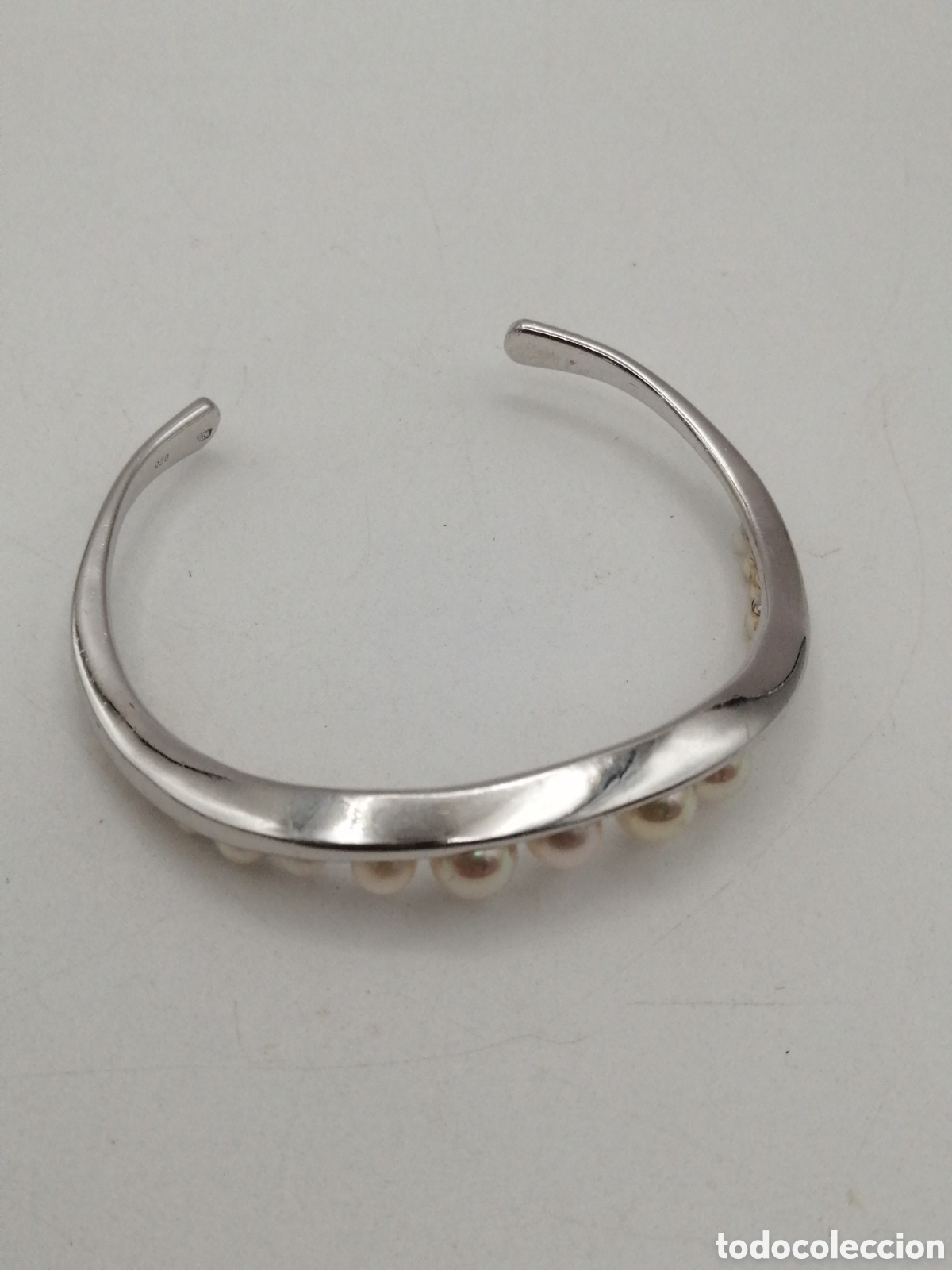 Joyeria: Pulsera brazalete plata de ley y perlas - Foto 6