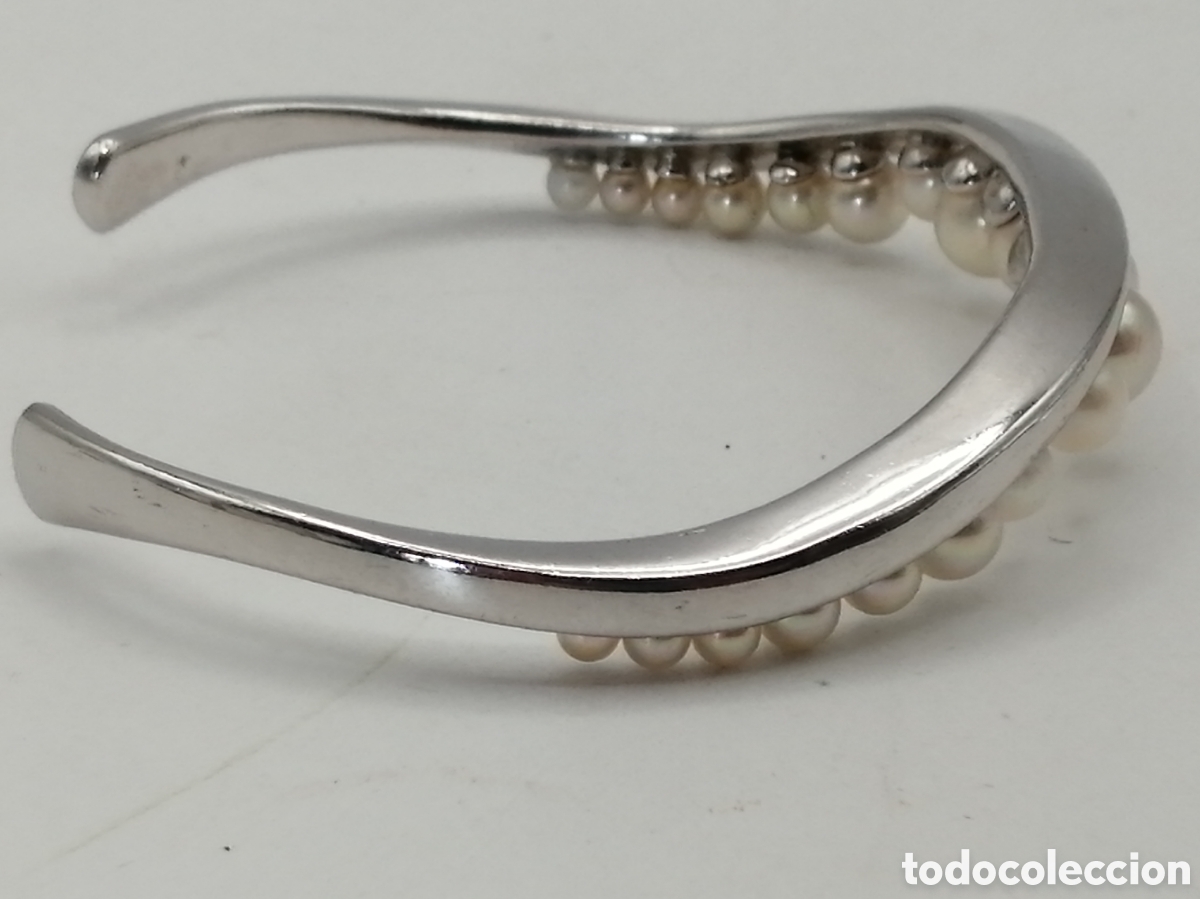Joyeria: Pulsera brazalete plata de ley y perlas - Foto 7