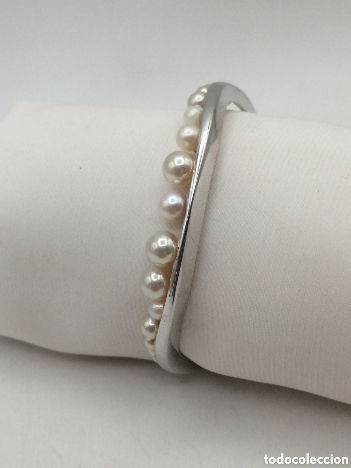 Joyeria: Pulsera brazalete plata de ley y perlas - Foto 10