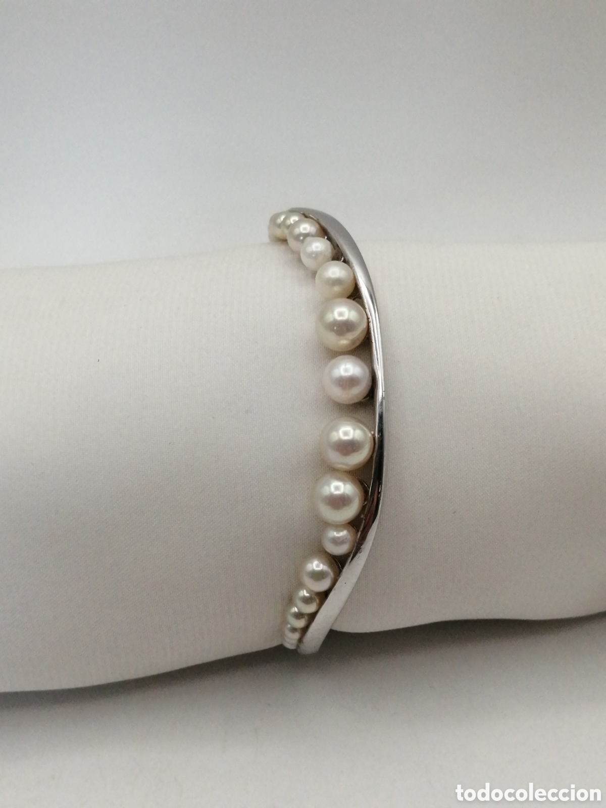 Joyeria: Pulsera brazalete plata de ley y perlas - Foto 11
