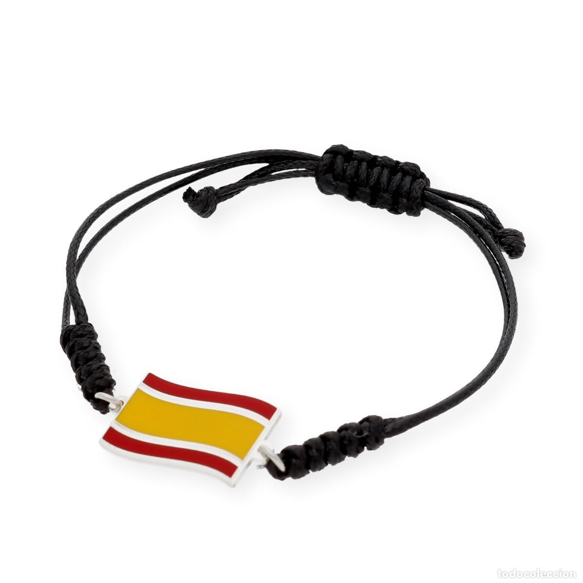 Joyeria: Pulsera Macram&eacute; con bandera de Espa&ntilde;a en Plata de Ley 925 - Foto 3