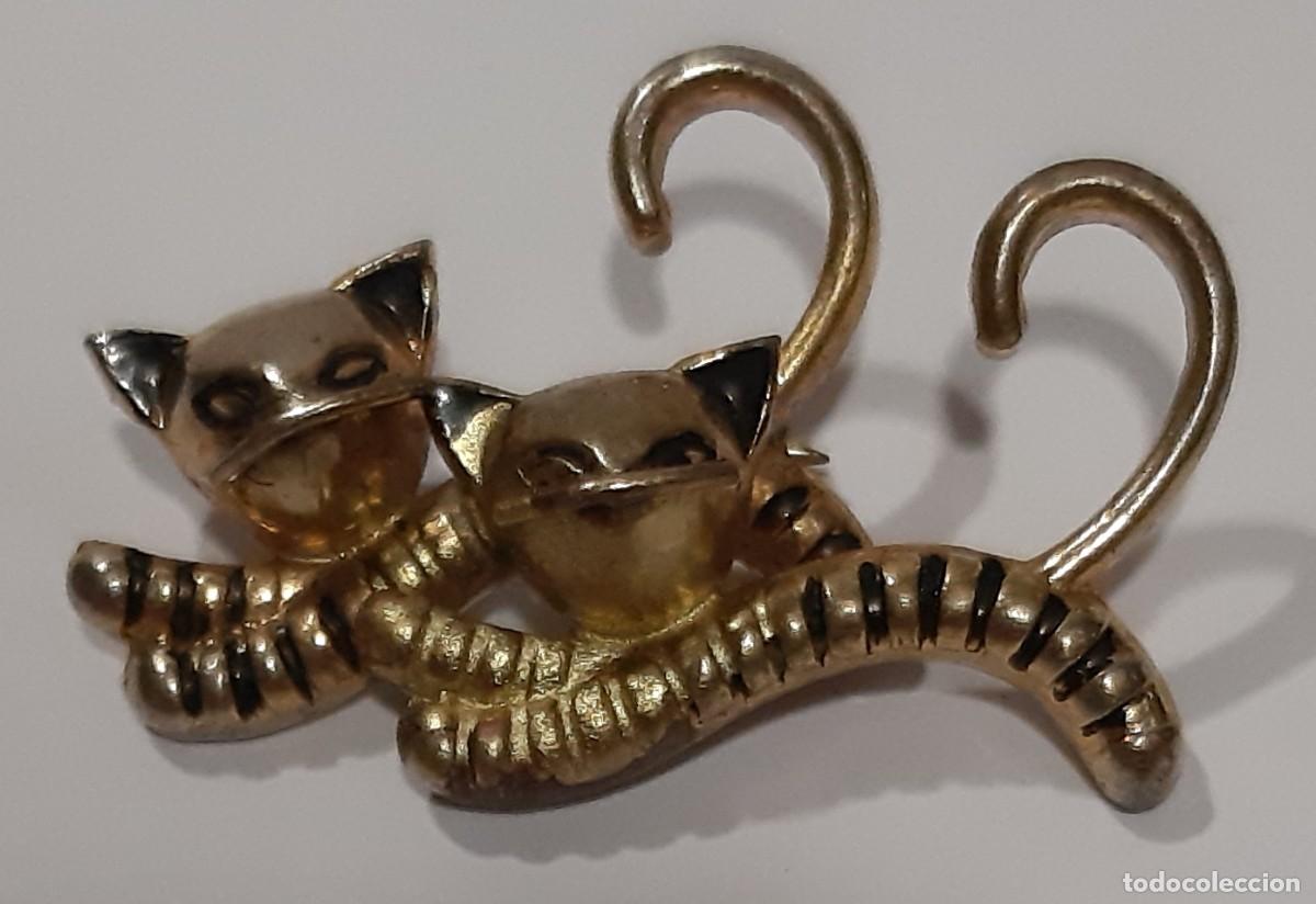 Joyeria: BROCHE ANTIGUO DORADO SIAMESES - Foto 1