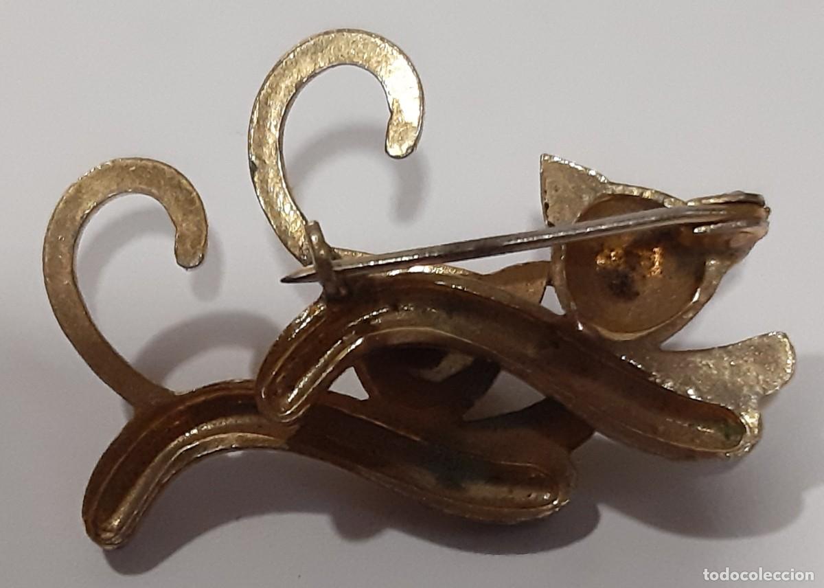 Joyeria: BROCHE ANTIGUO DORADO SIAMESES - Foto 2