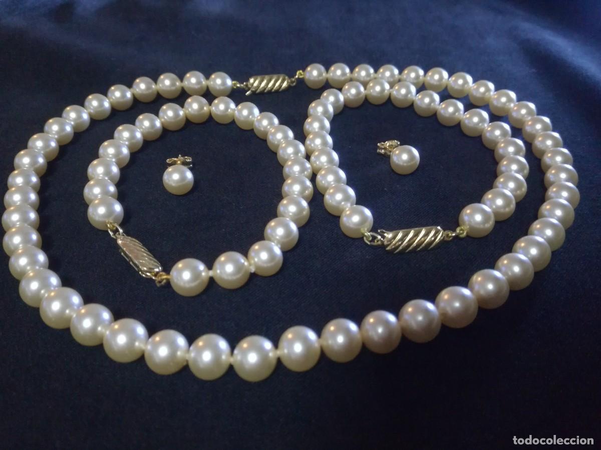 Joyeria: CONJUNTO DE COLLAR, PULSERAS Y PENDIENTES DE PERLAS MAJORICA - Foto 5