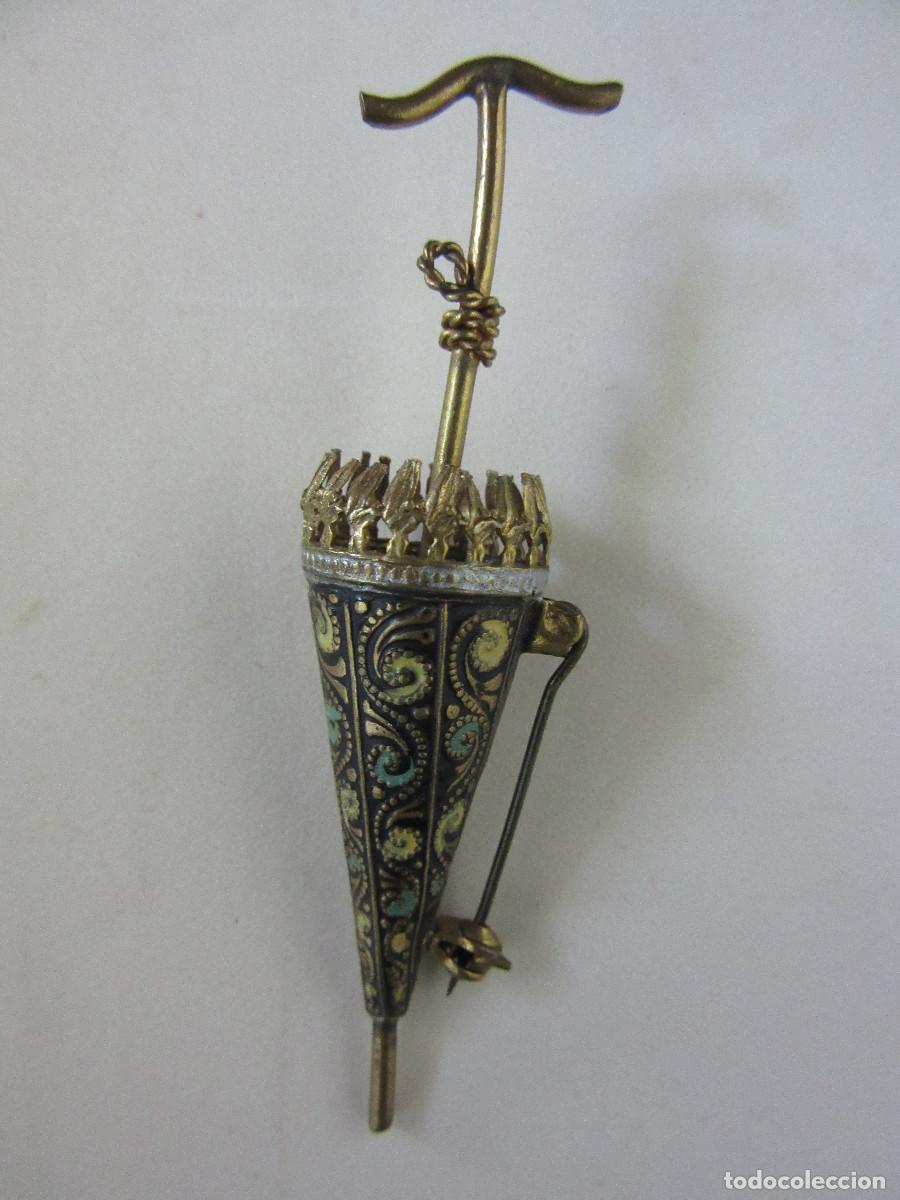 Joyeria: BROCHE ESTILO DAMASQUINADO DE UNA SOMBRILLA - Foto 1