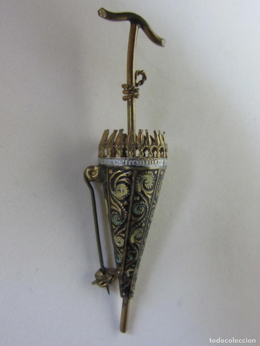 Joyeria: BROCHE ESTILO DAMASQUINADO DE UNA SOMBRILLA - Foto 2