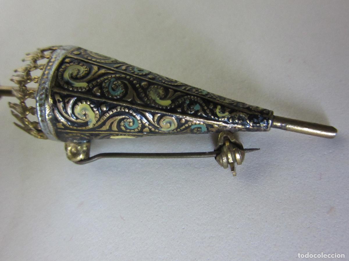 Joyeria: BROCHE ESTILO DAMASQUINADO DE UNA SOMBRILLA - Foto 6