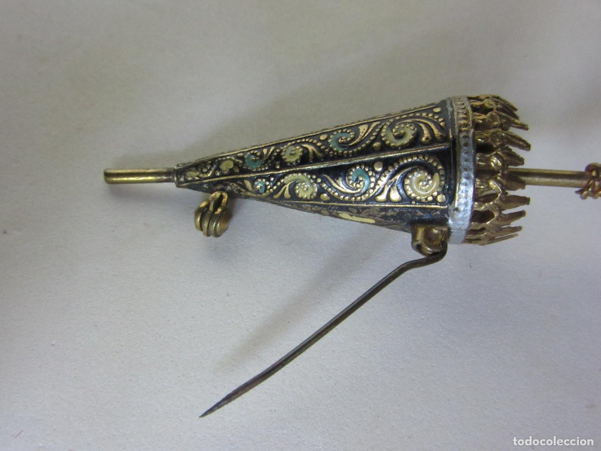 Joyeria: BROCHE ESTILO DAMASQUINADO DE UNA SOMBRILLA - Foto 7