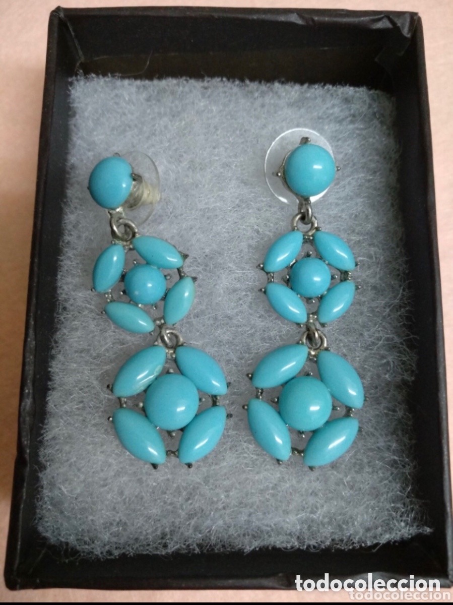 Joyeria: Pendientes de cabujones de turquesa - Foto 2
