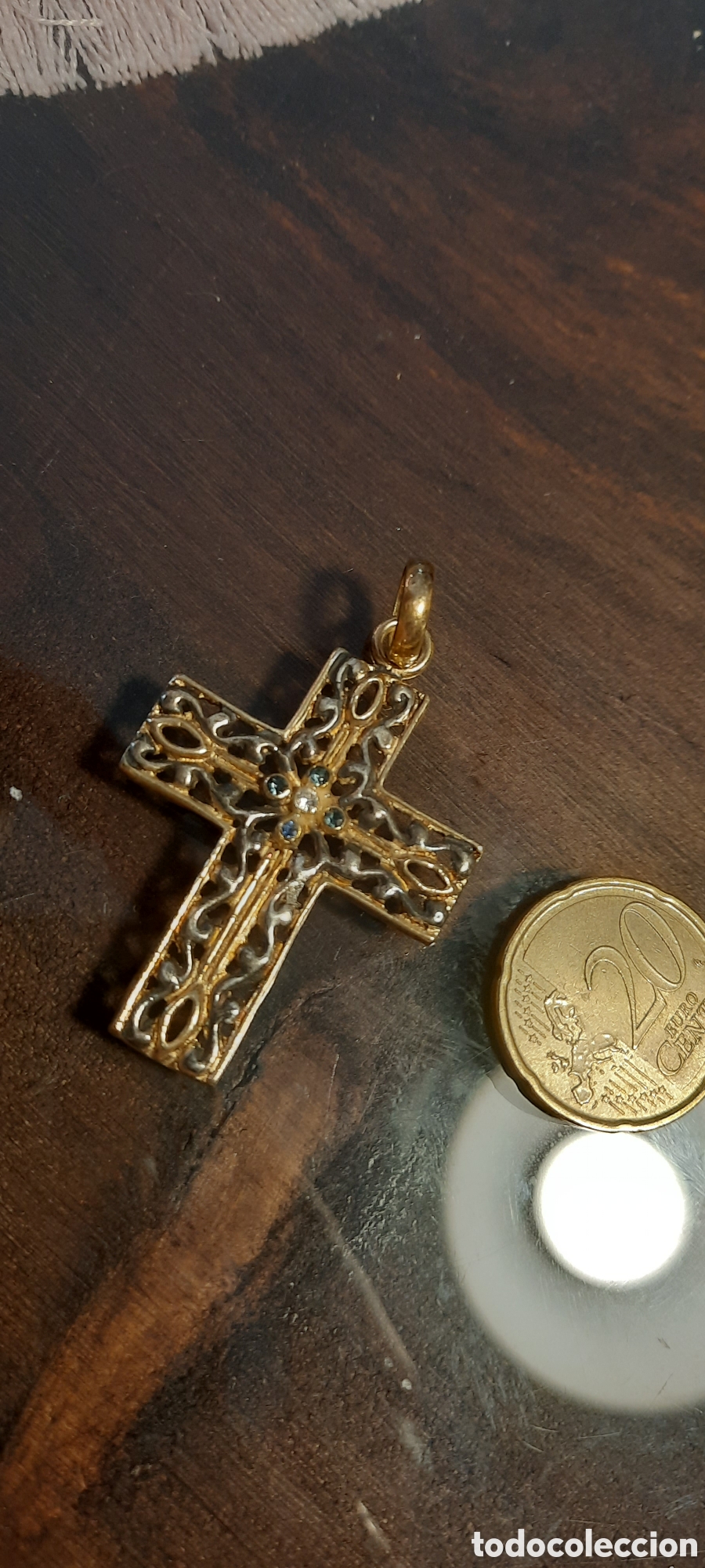Joyeria: Cruz ancha plata y chapada en oro - Foto 1