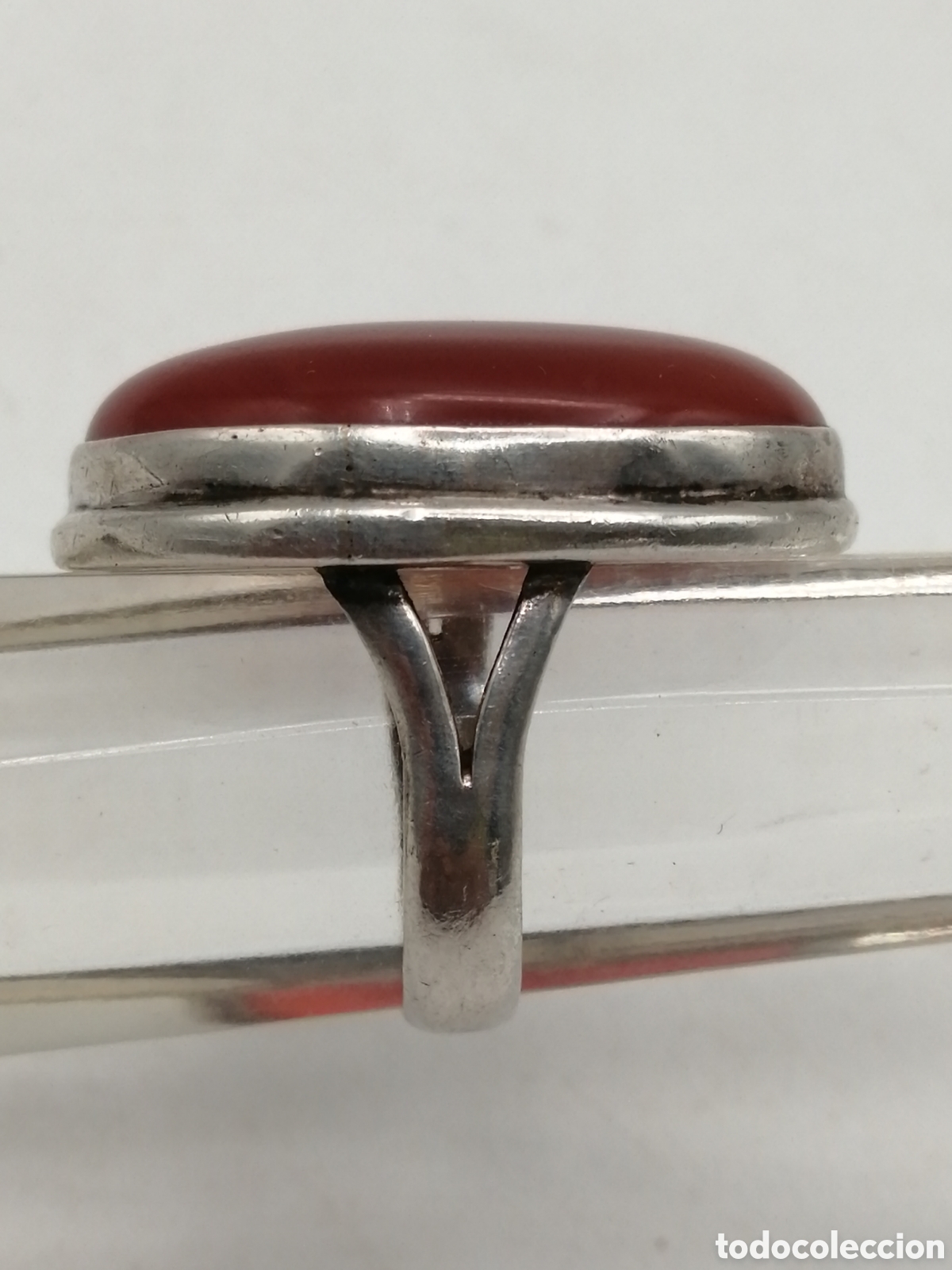Joyeria: Antiguo anillo plata de ley y cornalina - Foto 4