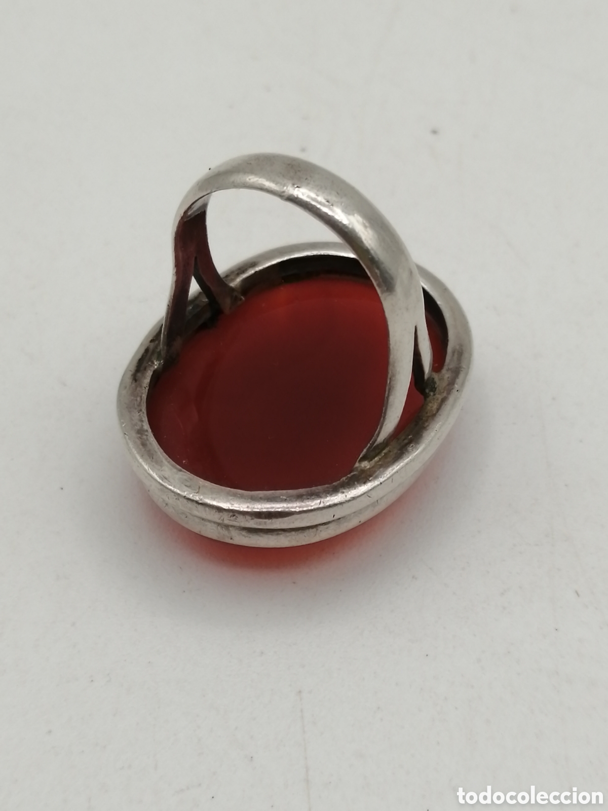 Joyeria: Antiguo anillo plata de ley y cornalina - Foto 6