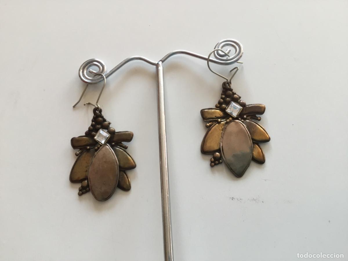 Joyeria: Pendientes de plata de 925 y bronce. Cierre de plata - Foto 2