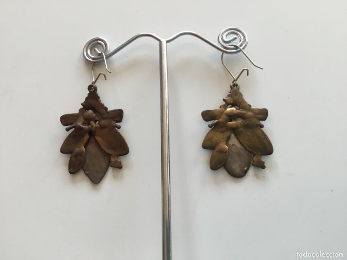 Joyeria: Pendientes de plata de 925 y bronce. Cierre de plata - Foto 3