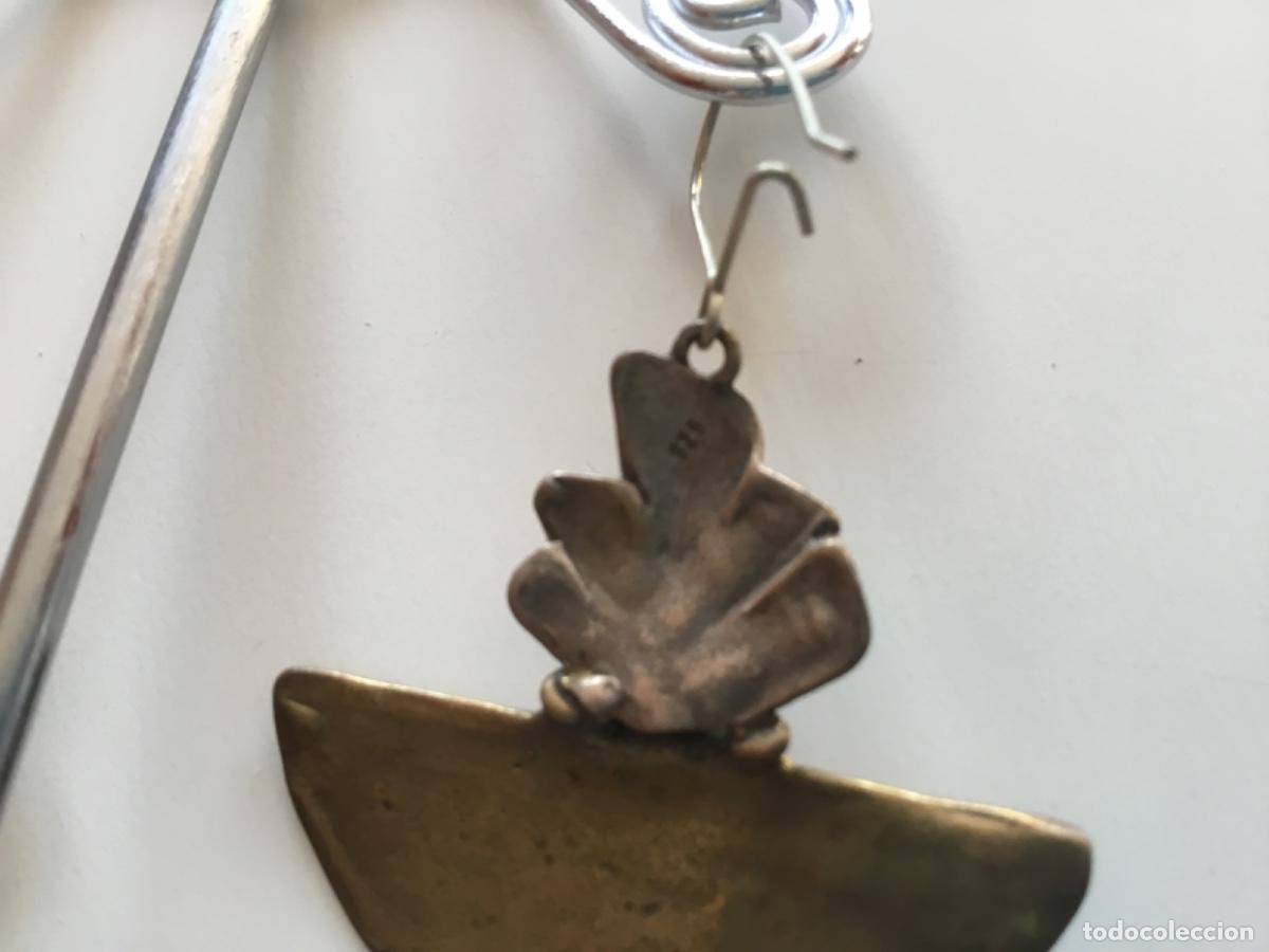 Joyeria: Pendientes de plata de 925 y bronce con cristal zafiro - Foto 4