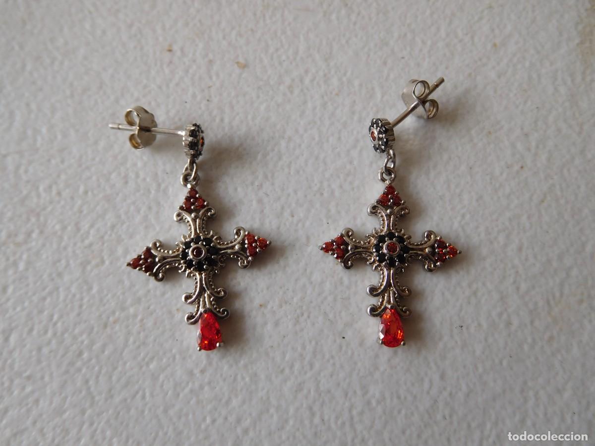 Joyeria: Pendientes vintage de plata y piedras - Foto 1