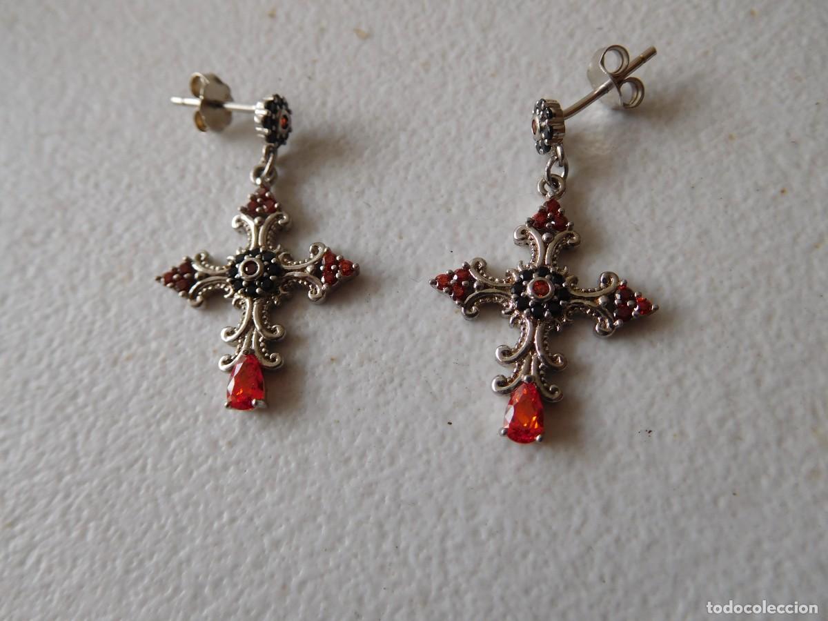 Joyeria: Pendientes vintage de plata y piedras - Foto 2