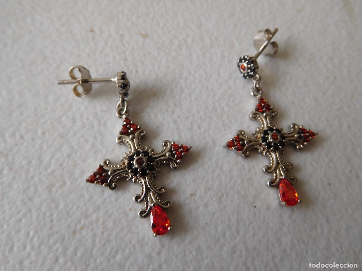 Joyeria: Pendientes vintage de plata y piedras - Foto 3