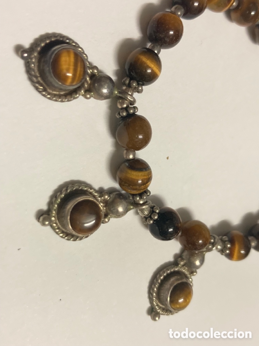 Joyeria: Collar de piedra ojo de tigre y plata - Foto 5