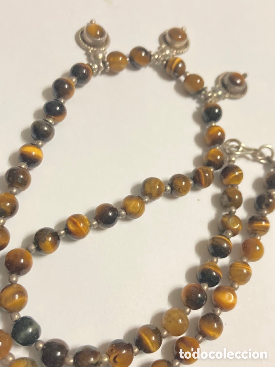 Joyeria: Collar de piedra ojo de tigre y plata - Foto 6