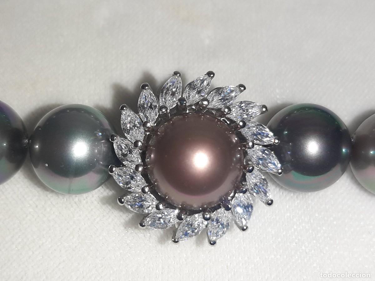 Joyeria: Collar de perlas grises Majorica. - Foto 3