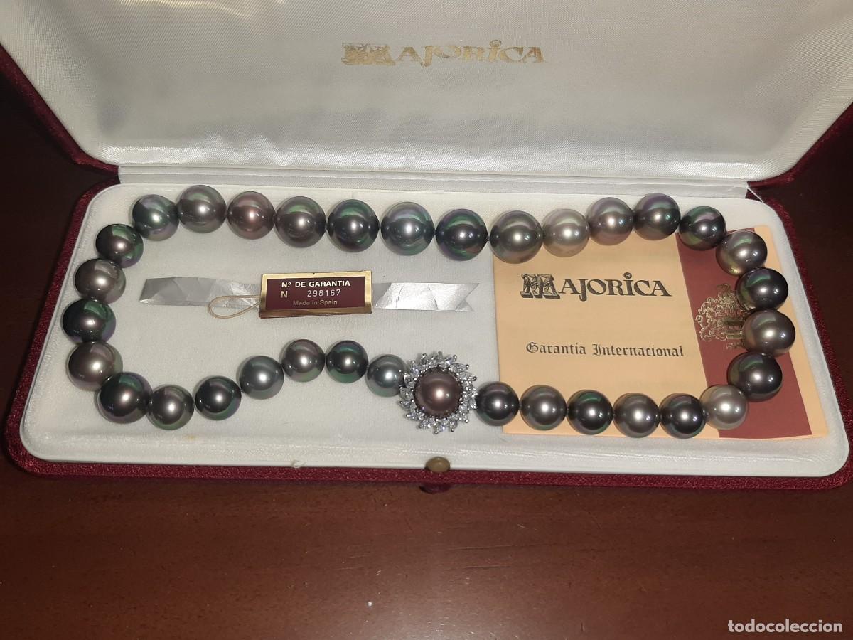 Joyeria: Collar de perlas grises Majorica. - Foto 5