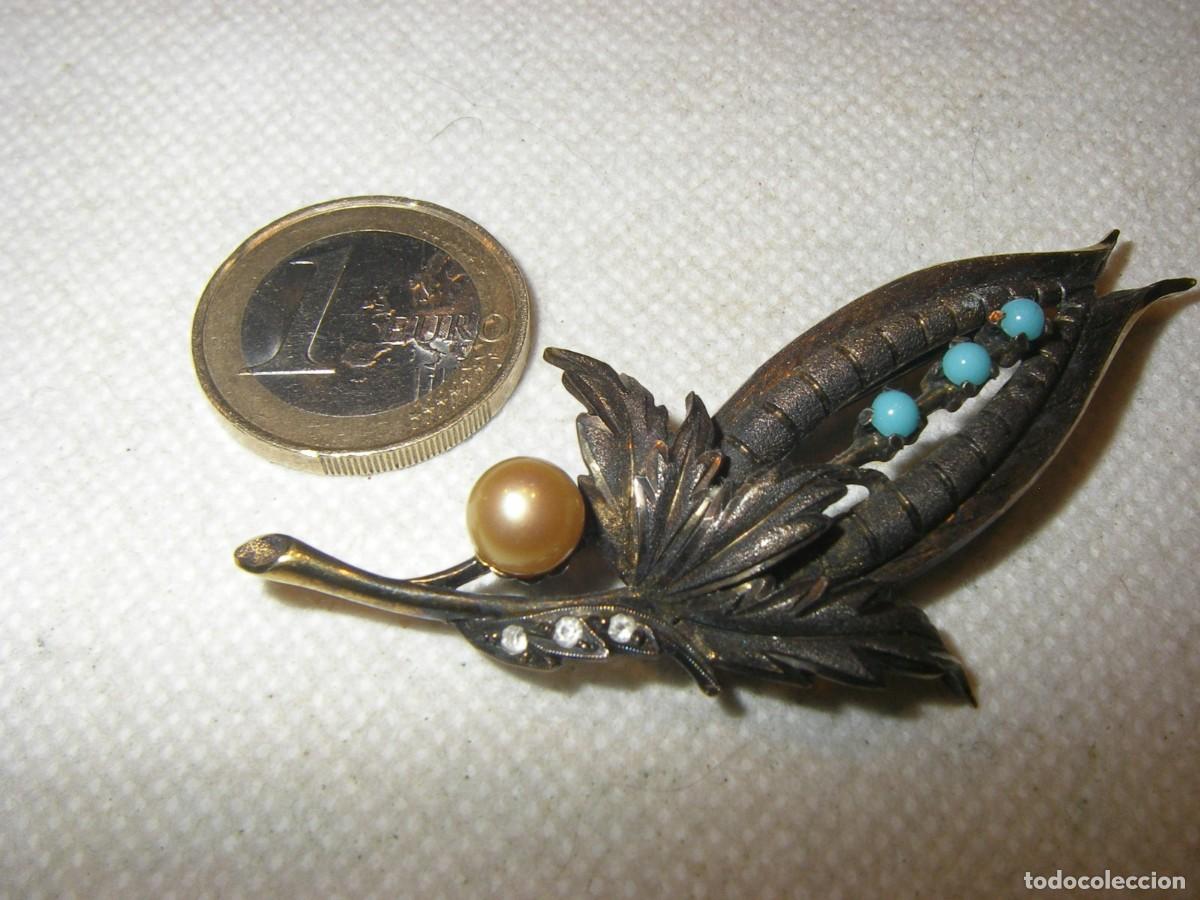 Joyeria: Viejo broche de plata con pedreria, - Foto 2