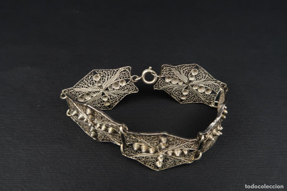 Joyeria: Antigua Pulsera de Filigrana de Plata - Foto 3