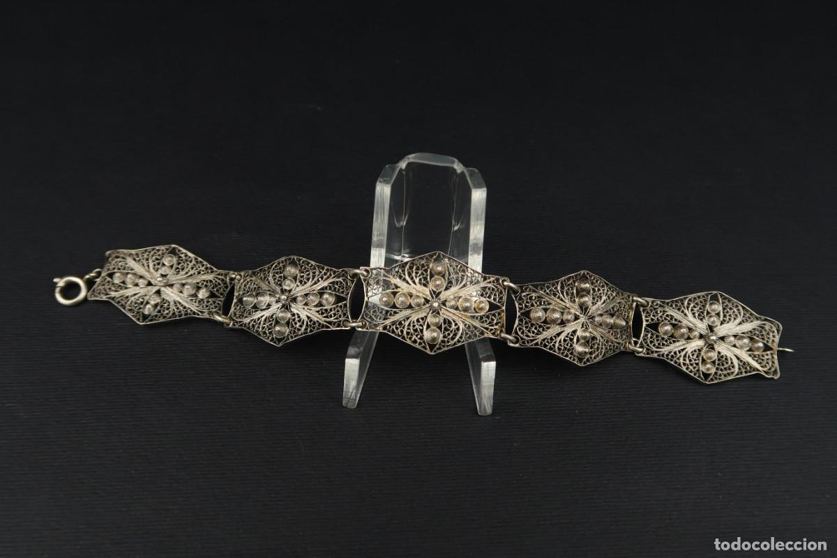 Joyeria: Antigua Pulsera de Filigrana de Plata - Foto 4