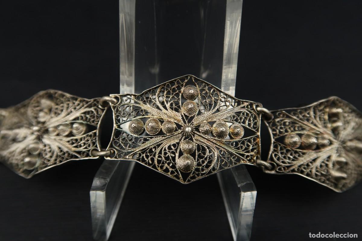 Joyeria: Antigua Pulsera de Filigrana de Plata - Foto 5