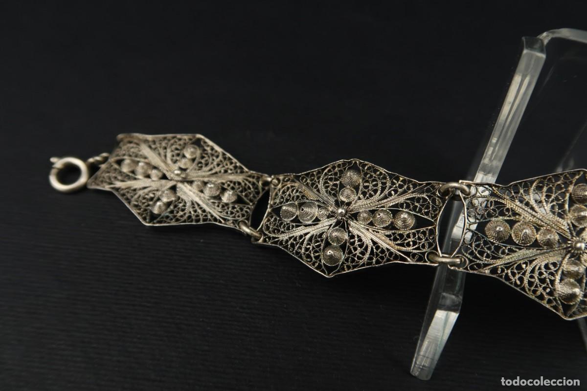 Joyeria: Antigua Pulsera de Filigrana de Plata - Foto 7