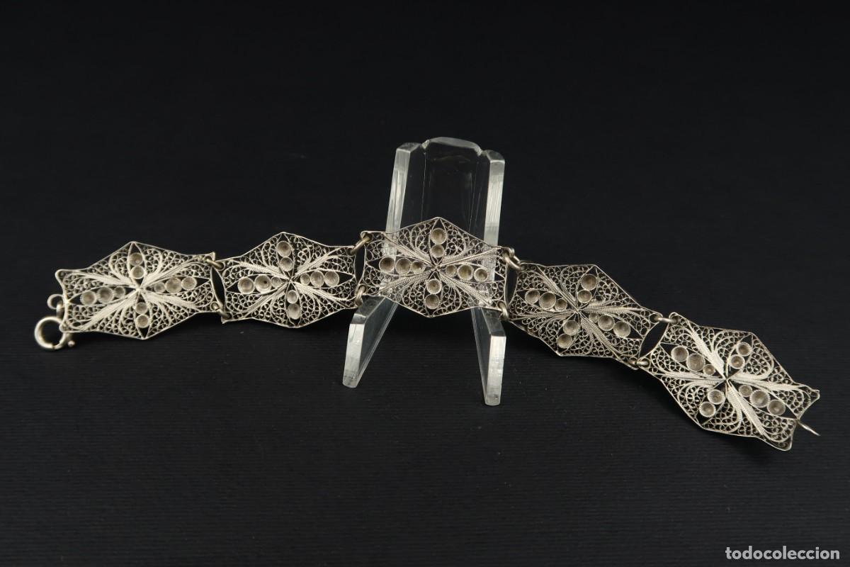 Joyeria: Antigua Pulsera de Filigrana de Plata - Foto 8