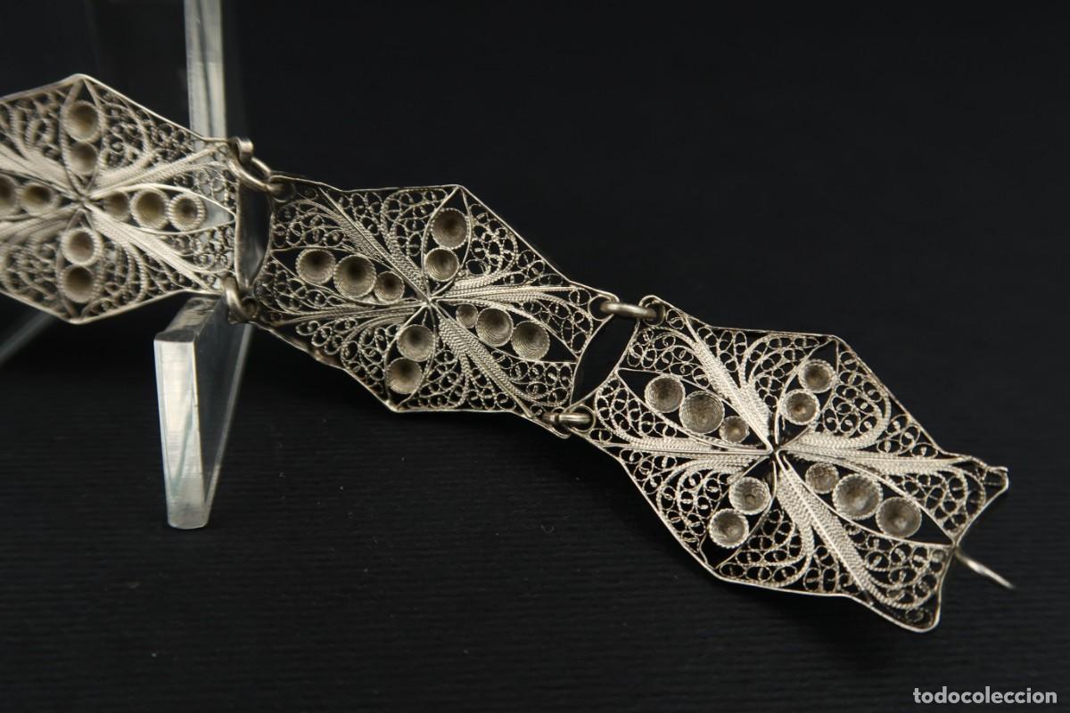 Joyeria: Antigua Pulsera de Filigrana de Plata - Foto 11