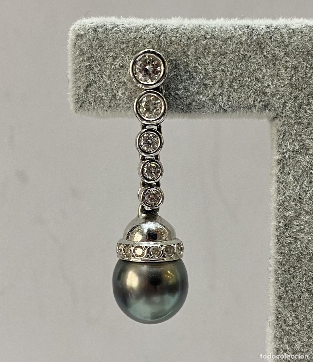 Joyeria: Pendientes de oro con diamantes y perlas - Foto 3