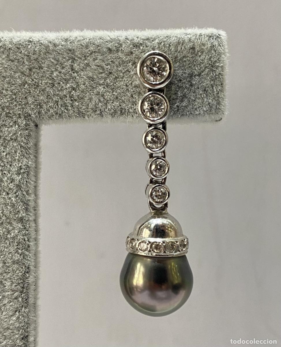 Joyeria: Pendientes de oro con diamantes y perlas - Foto 5