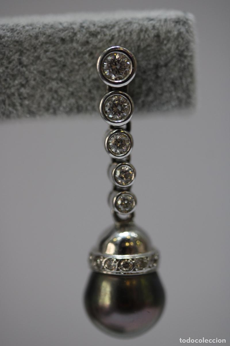 Joyeria: Pendientes de oro con diamantes y perlas - Foto 6