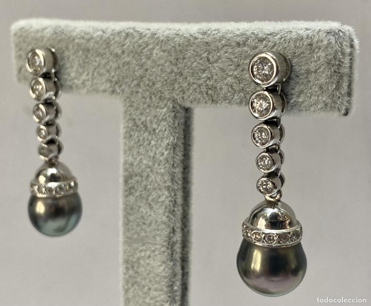 Joyeria: Pendientes de oro con diamantes y perlas - Foto 1