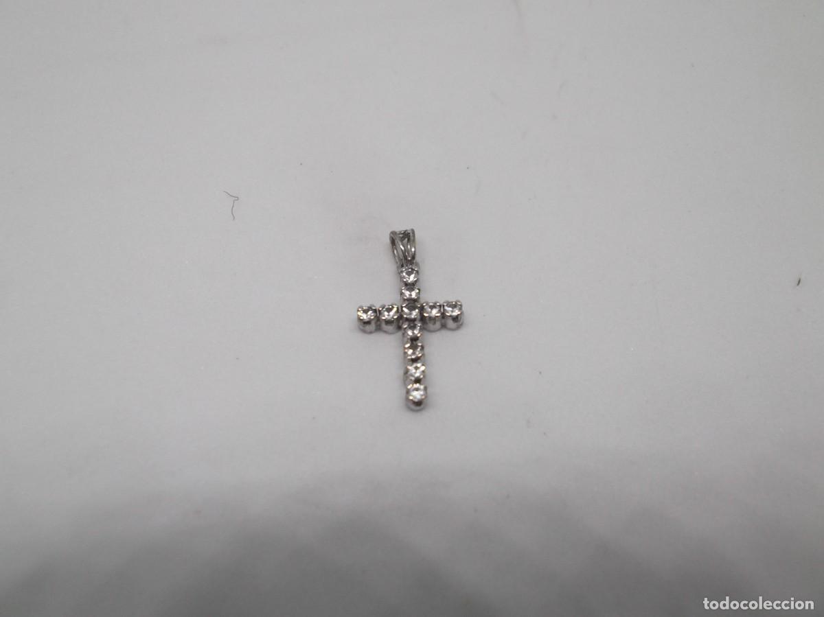 Joyeria: Cruz de oro blanco y circonitas.Vintage - Foto 1