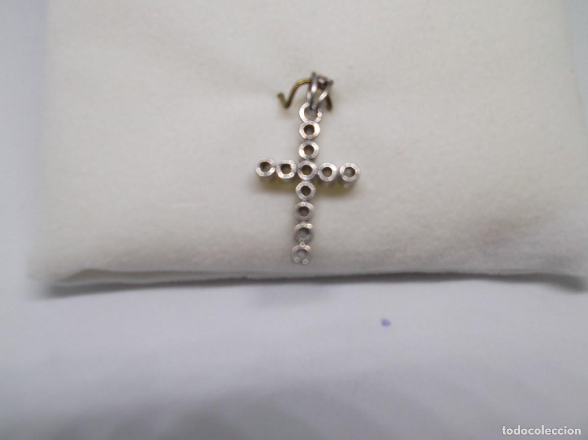 Joyeria: Cruz de oro blanco y circonitas.Vintage - Foto 4