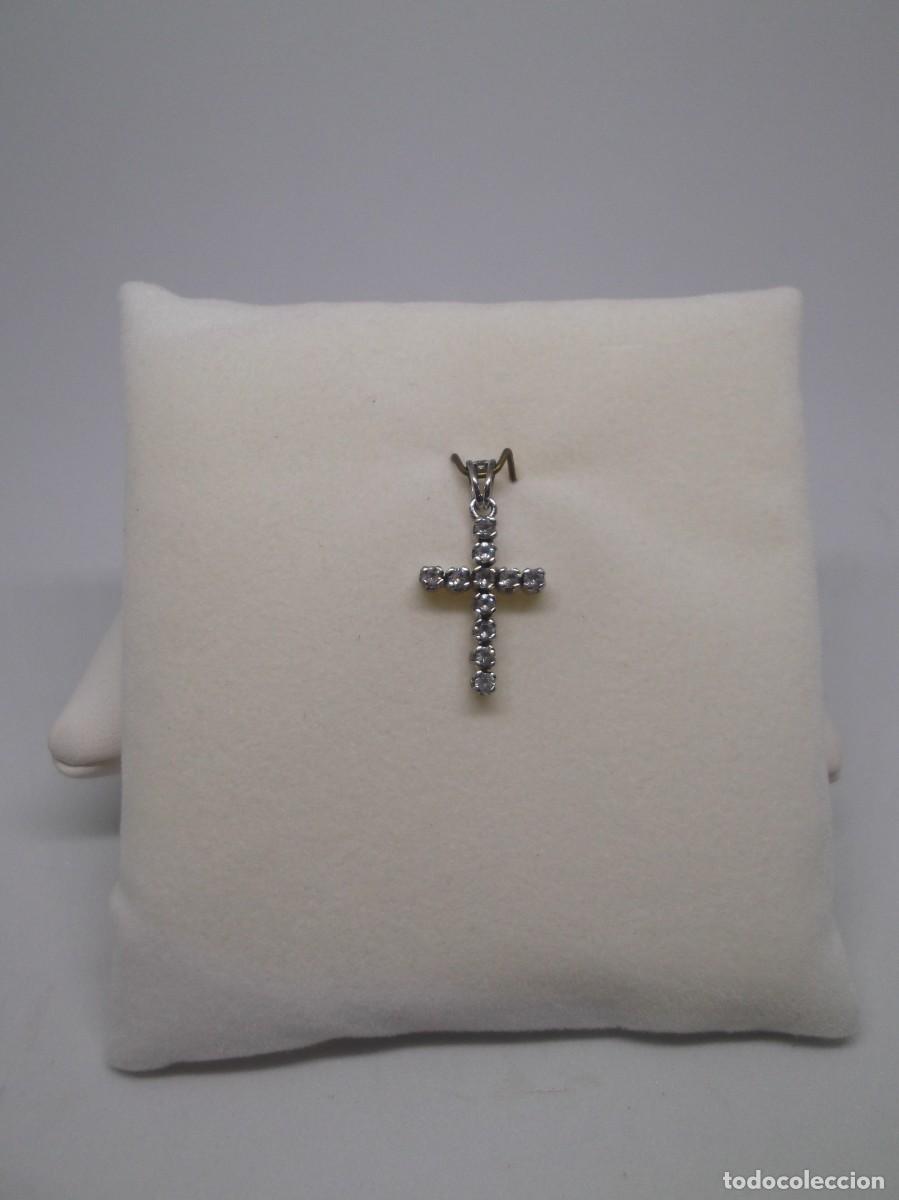 Joyeria: Cruz de oro blanco y circonitas.Vintage - Foto 5