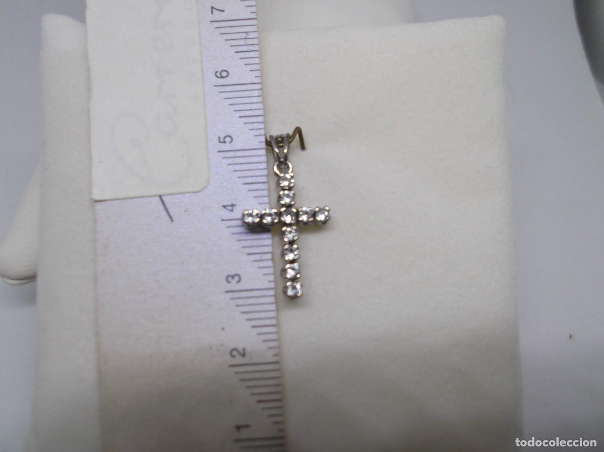 Joyeria: Cruz de oro blanco y circonitas.Vintage - Foto 6