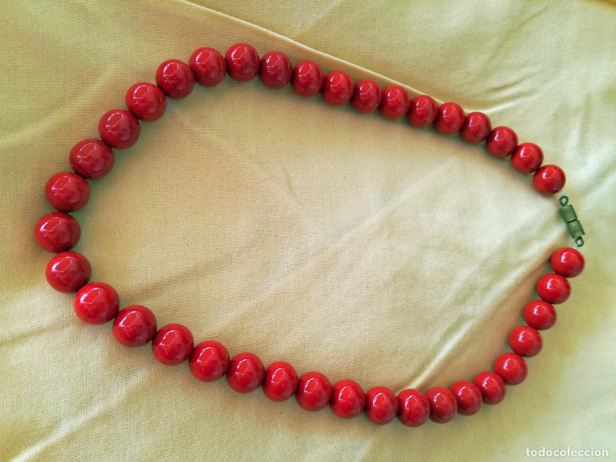 Joyeria: COLLAR CRISTAL DE OPALINA S&Iacute;MIL CORAL, A&Ntilde;OS 60 - Foto 3
