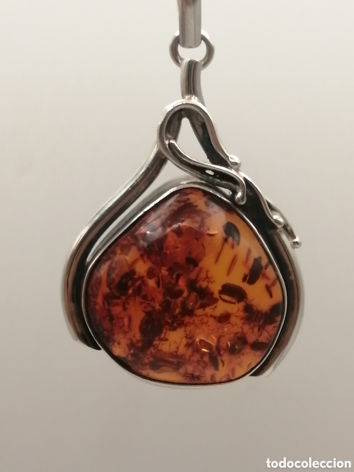 Joyeria: Antiguo colgante plata de ley y &aacute;mbar - Foto 2