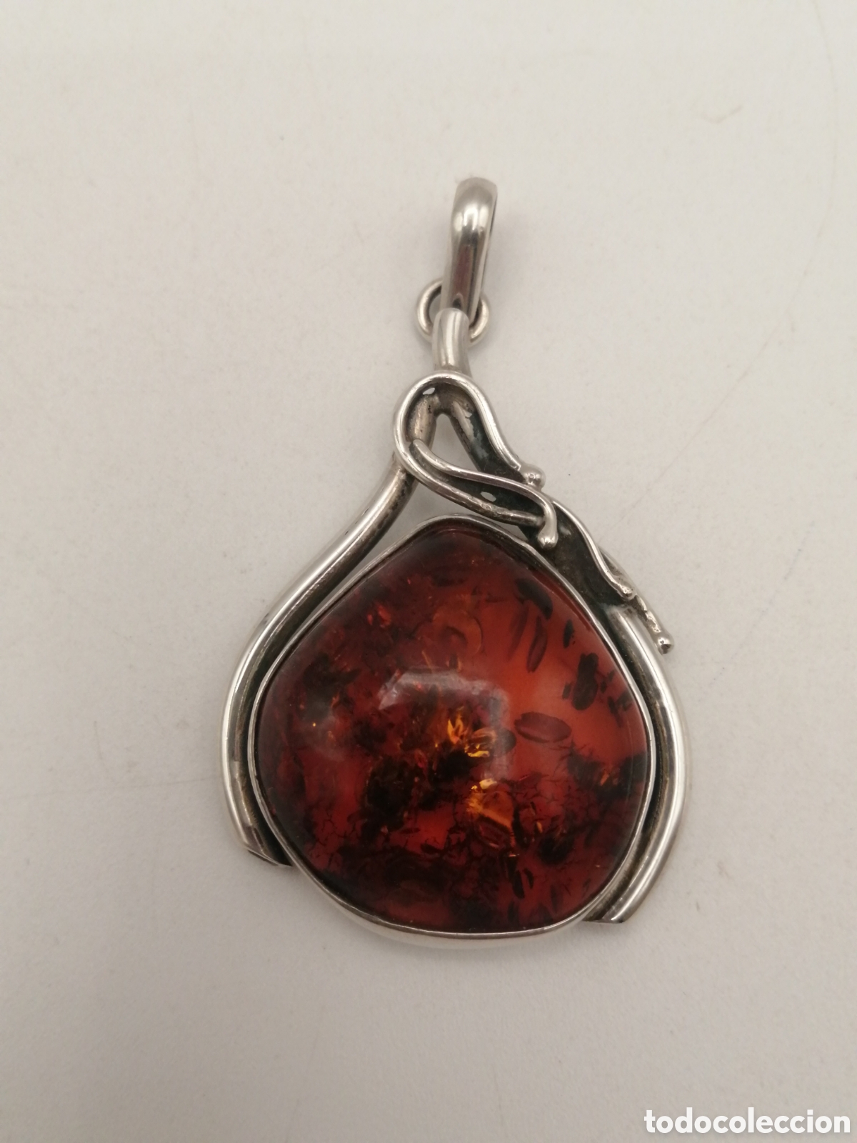 Joyeria: Antiguo colgante plata de ley y &aacute;mbar - Foto 4
