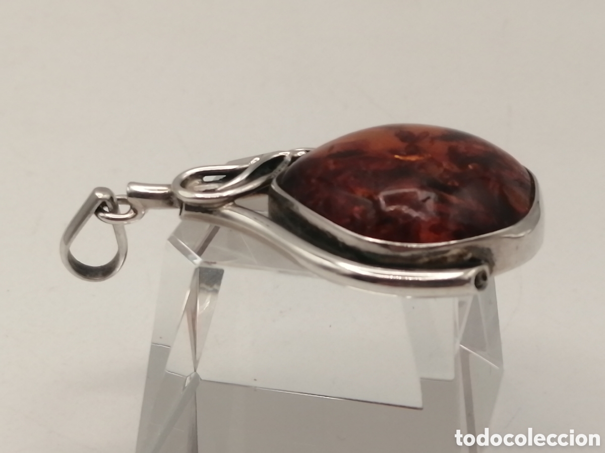 Joyeria: Antiguo colgante plata de ley y &aacute;mbar - Foto 5