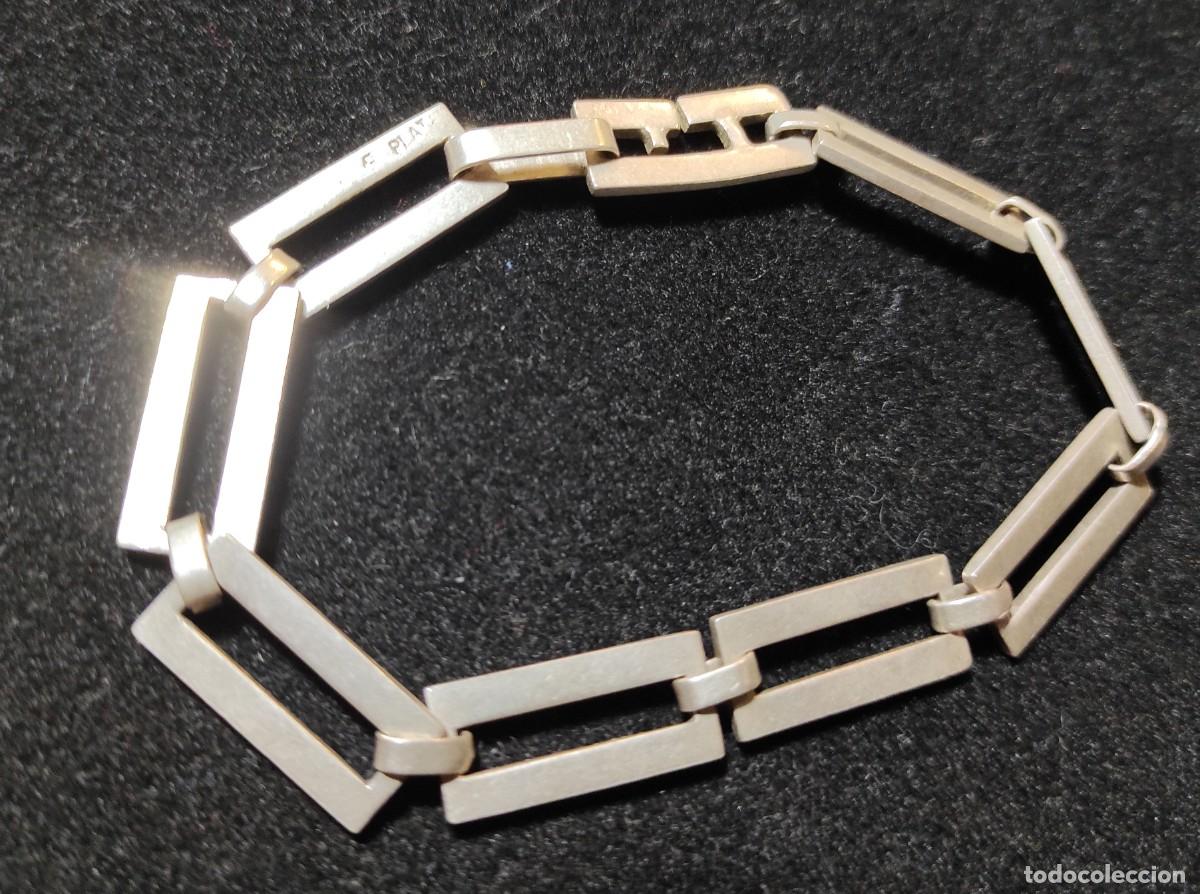 Joyeria: Pulsera de eslab&oacute;n rectangular. Plata contrastada - Foto 2