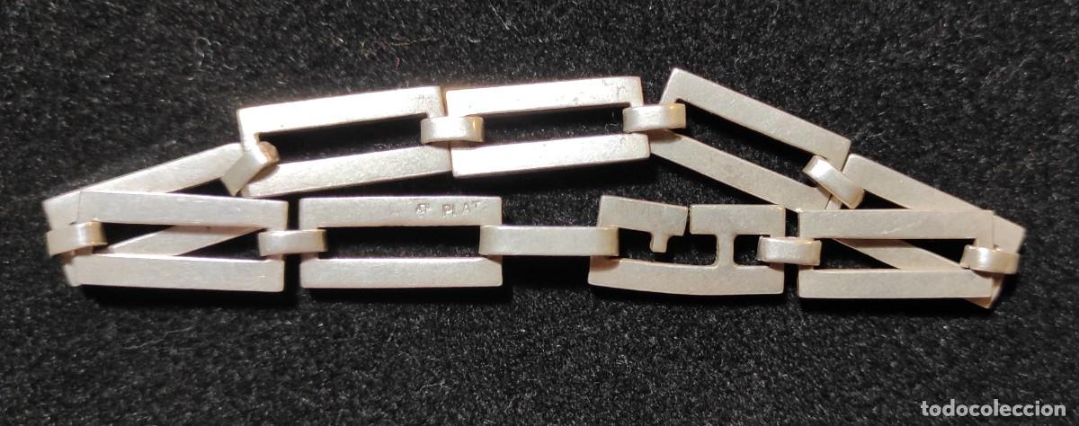 Joyeria: Pulsera de eslab&oacute;n rectangular. Plata contrastada - Foto 4