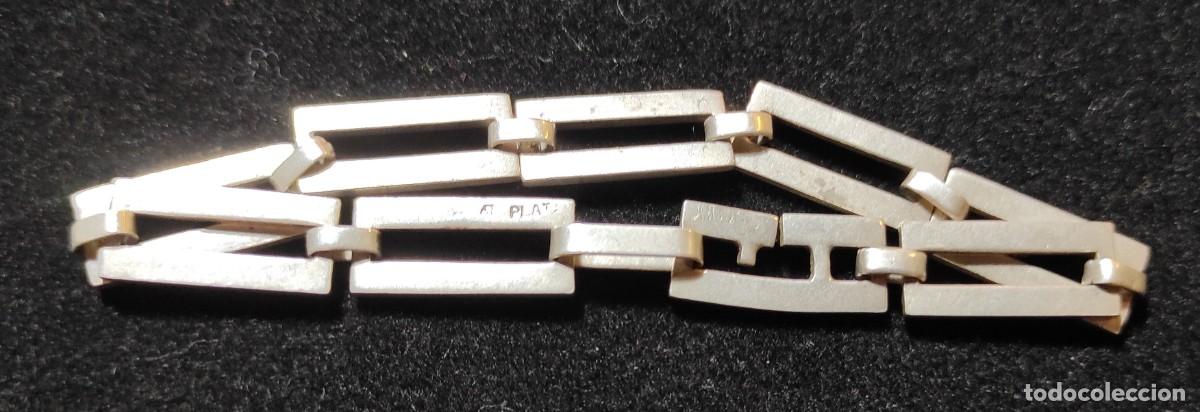 Joyeria: Pulsera de eslab&oacute;n rectangular. Plata contrastada - Foto 5