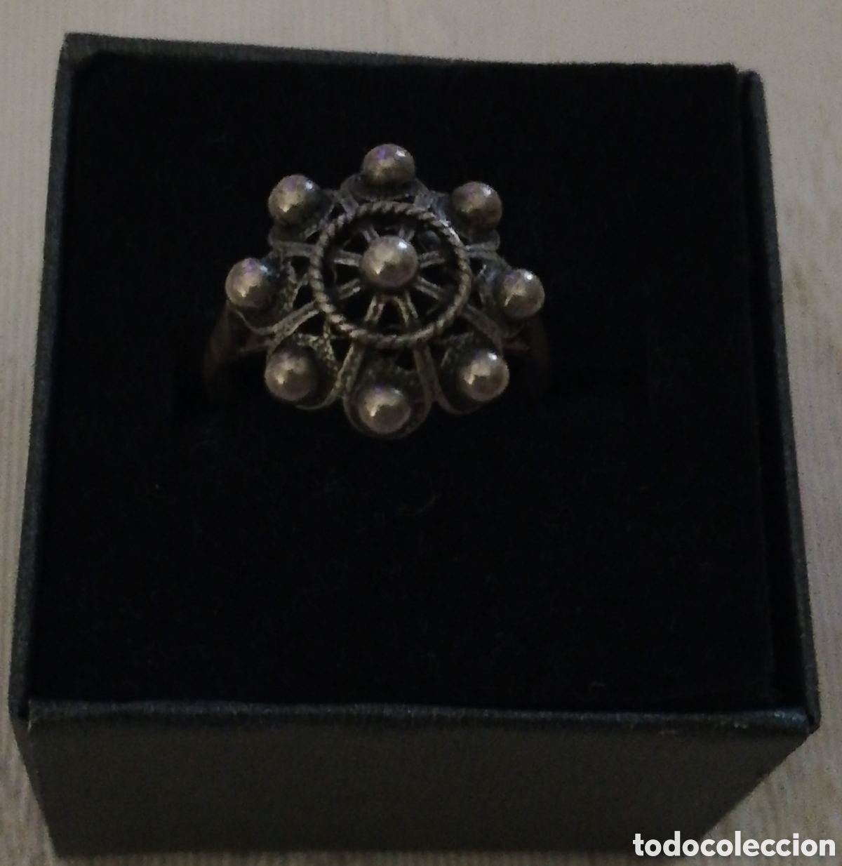 Joyeria: ANTIGUO ANILLO. SORTIJA DE PLATA . BOTON CHARRO - Foto 5