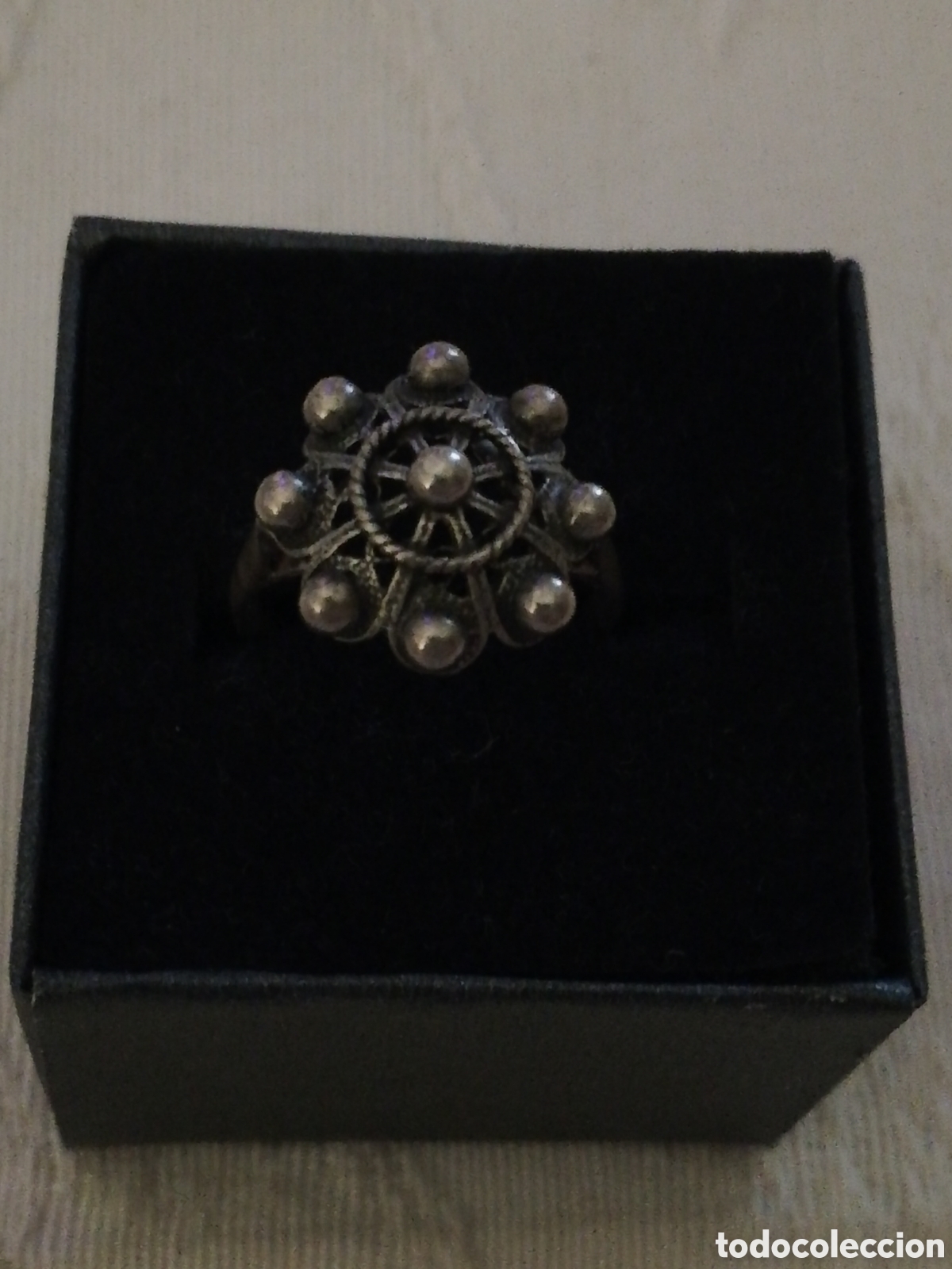 Joyeria: ANTIGUO ANILLO. SORTIJA DE PLATA . BOTON CHARRO - Foto 3